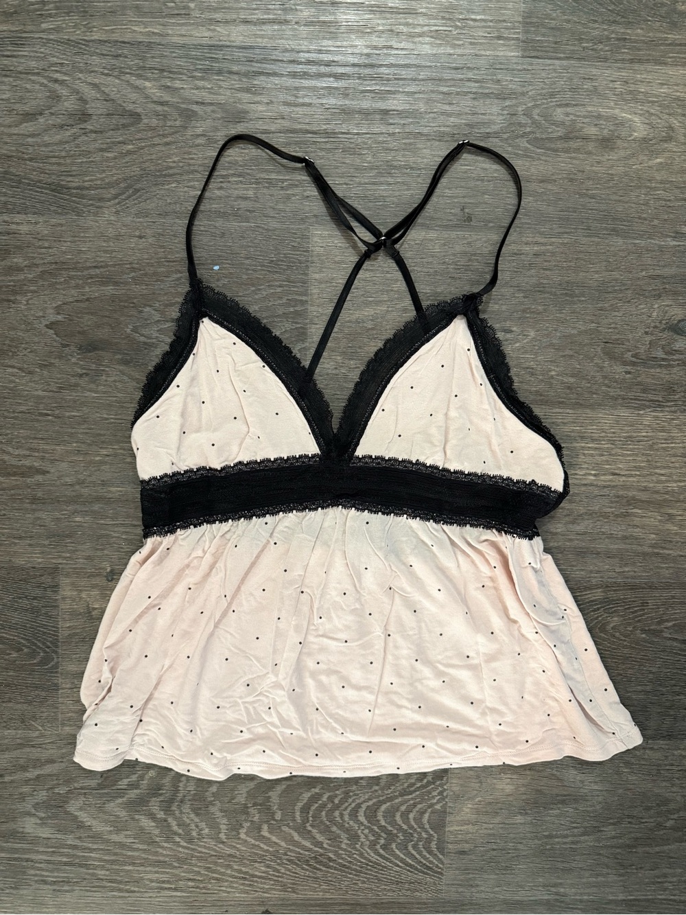 Light Pink Victoria’s Secret Polka Dot Lace Trim Cami